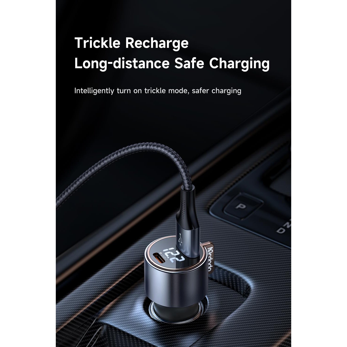 Mcdodo Cigarette Lighter Socket, USB 75W, Rapid Charging, Car Charger, Type C, Maximum Output 6A