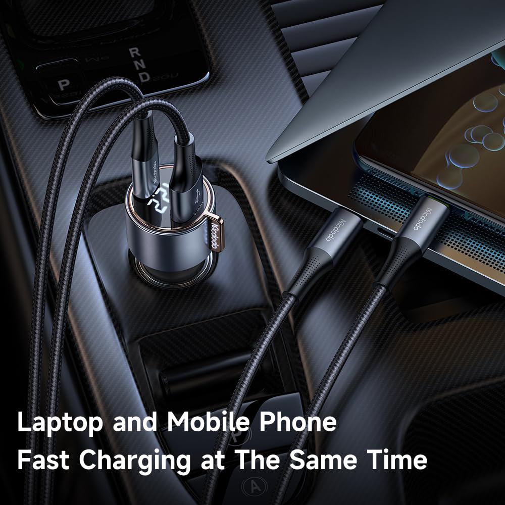 Mcdodo Cigarette Lighter Socket, USB 75W, Rapid Charging, Car Charger, Type C, Maximum Output 6A