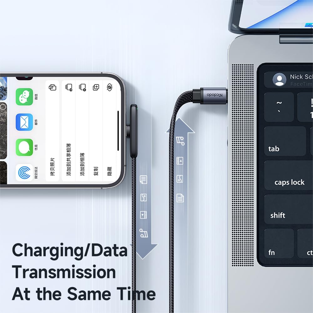 Mcdodo USB C to Lightning Cable 36 W iPhone Charging Cable USB C Short 90 Degree Charging Cable NylonC Fast for iPhone