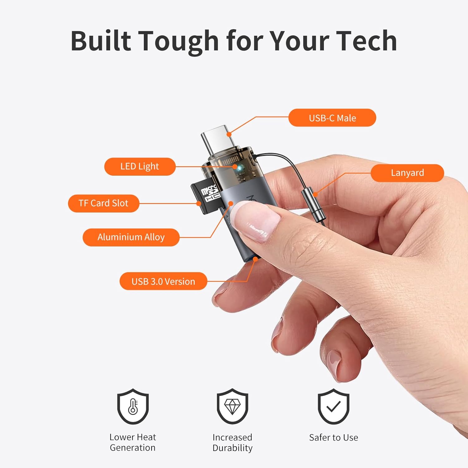 Mcdodo USB to USB-C Adapter with Micro SD Card Slot,TF Card Reader Type-C to USB 3.0 OTG Adapter Support Camera Mouse Keyboard Connect U Disk,Fit iPhone 16 15 MacBook iPad Galaxy