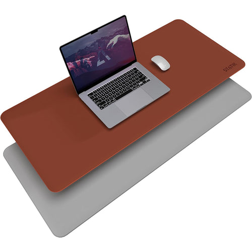 Statik ® TaskPad Leather Mouse Pad Desk Mat for Desktop - Desk Pad Large Mouse Pad XL Keyboard Mat - Waterproof Desk Cover Desk Mats on Top of Desks, Big Gaming Surface Area - Double-Sided