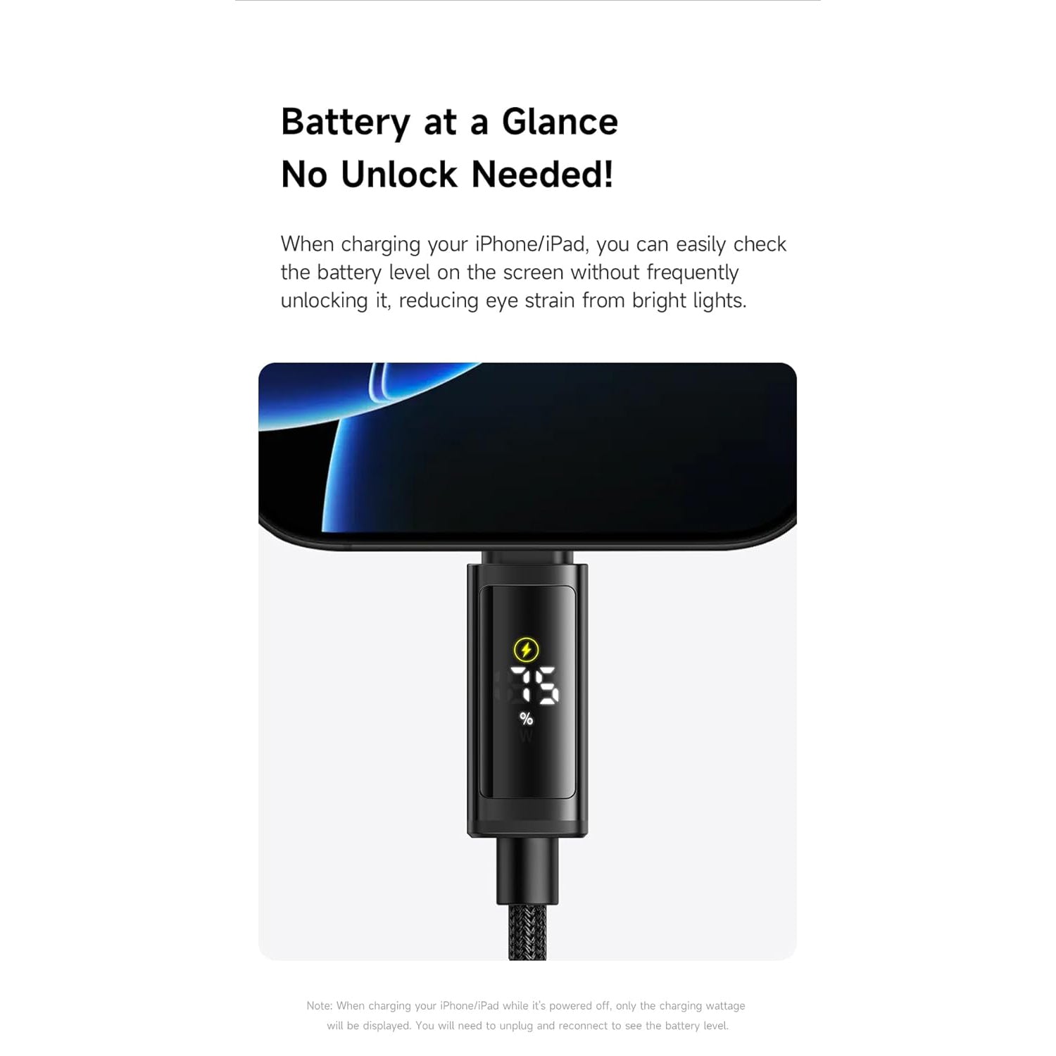 Mcdodo 100W C To C Digital Dual LED Displays Cable, real-time power and battery display, Fast Charging Cable