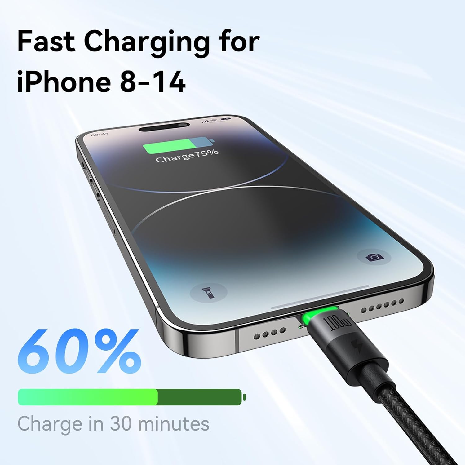 mcdodo USB C and Lightning Cable 2-in-1, USB-C to C & Lightning 100W Fast Charging Cable