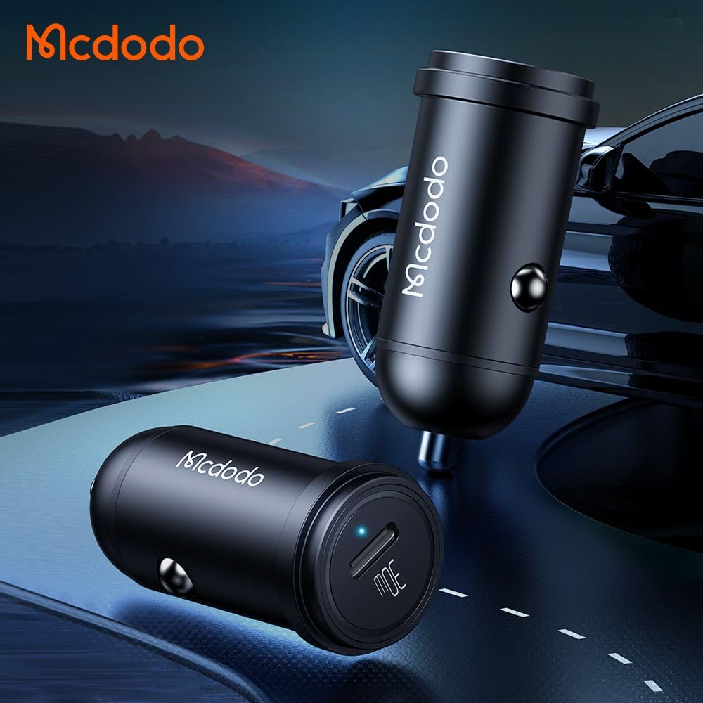 MCDODO CC-7492 CAR Charger, USB-C, 30W + USB-C to Lightning Cable Black