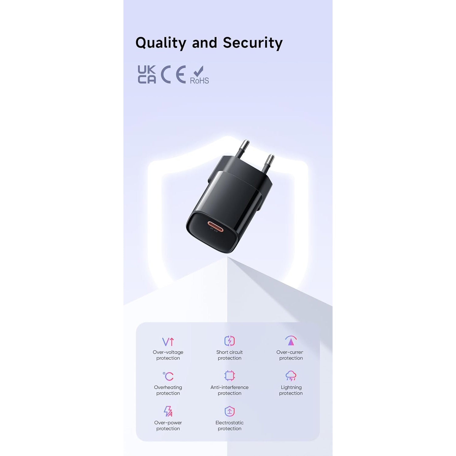 Mcdodo 20W PD Charger Set for iPhone 17 16 15 Series, Samsung S25 S24 S23 S22 S21 Series, and More Devices. 4X Fast Charging Adapter with Cable (Black, Type-C)