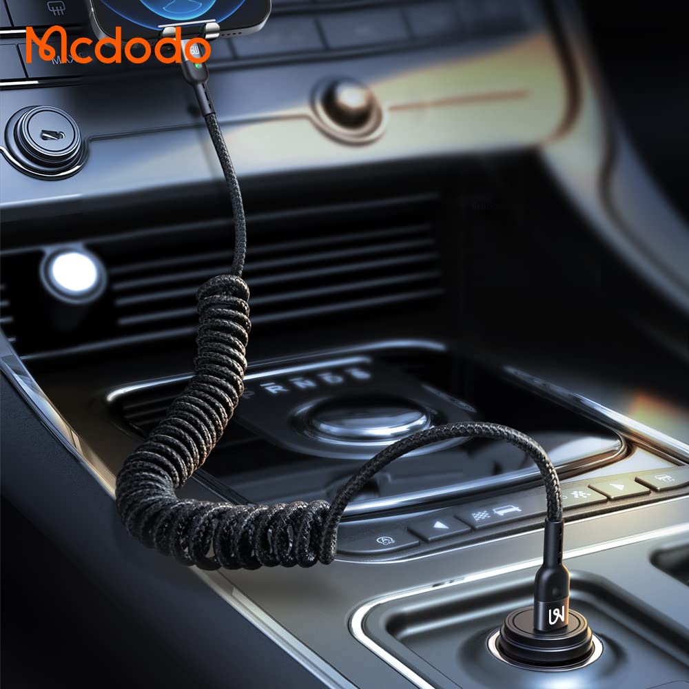 mcdodo Coiled Elastic USB Cable, Retractable Cable Data Sync Charge Cable Charging Spiral Cord Car Charger Cable For iPhone/iPad