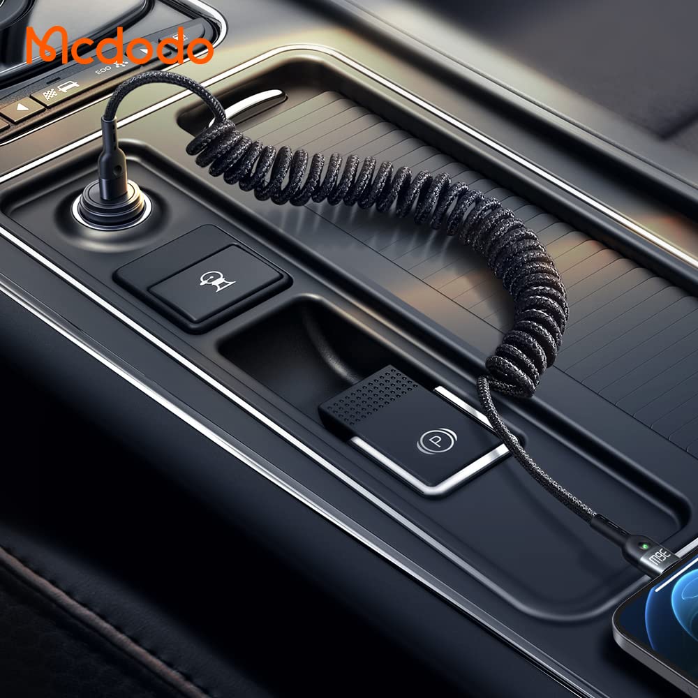 mcdodo Coiled Elastic USB Cable, Retractable Cable Data Sync Charge Cable Charging Spiral Cord Car Charger Cable For iPhone/iPad
