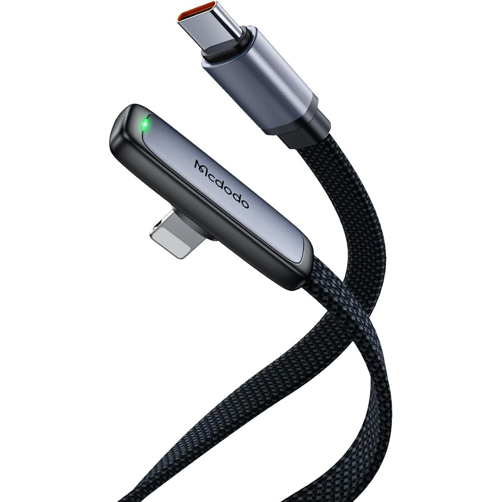 Mcdodo USB C to Lightning Cable 36 W iPhone Charging Cable USB C Short 90 Degree Charging Cable NylonC Fast for iPhone