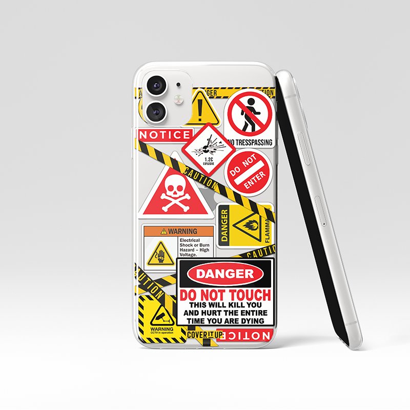 Caution Clear Silicone Case