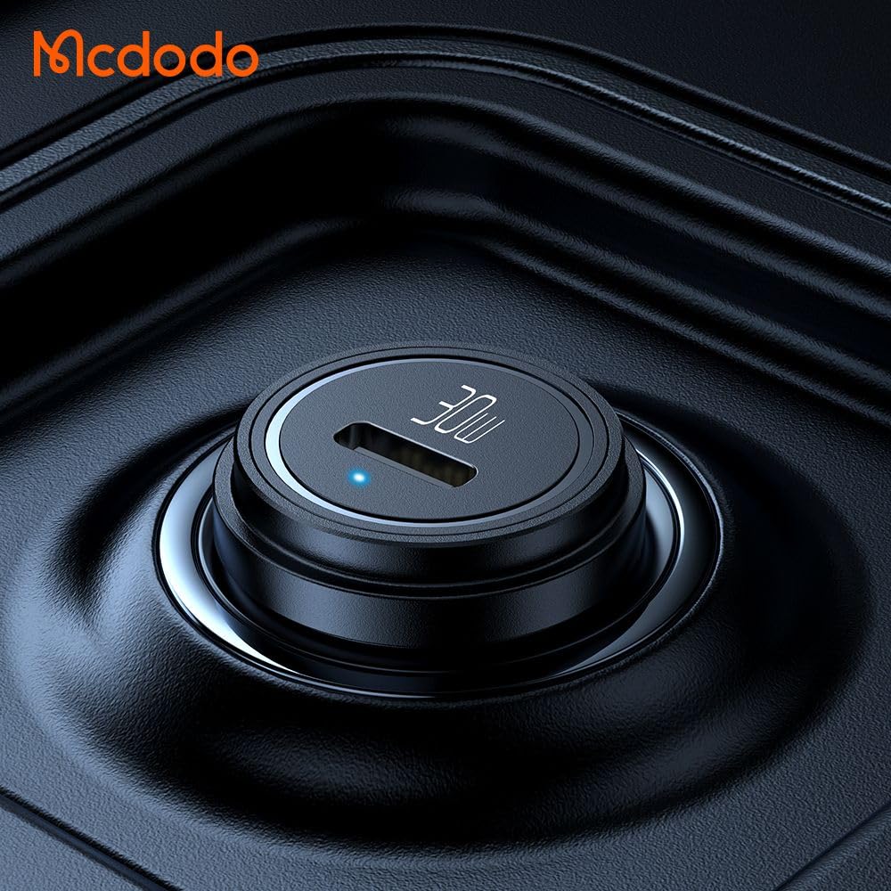 MCDODO CC-7492 CAR Charger, USB-C, 30W + USB-C to Lightning Cable Black