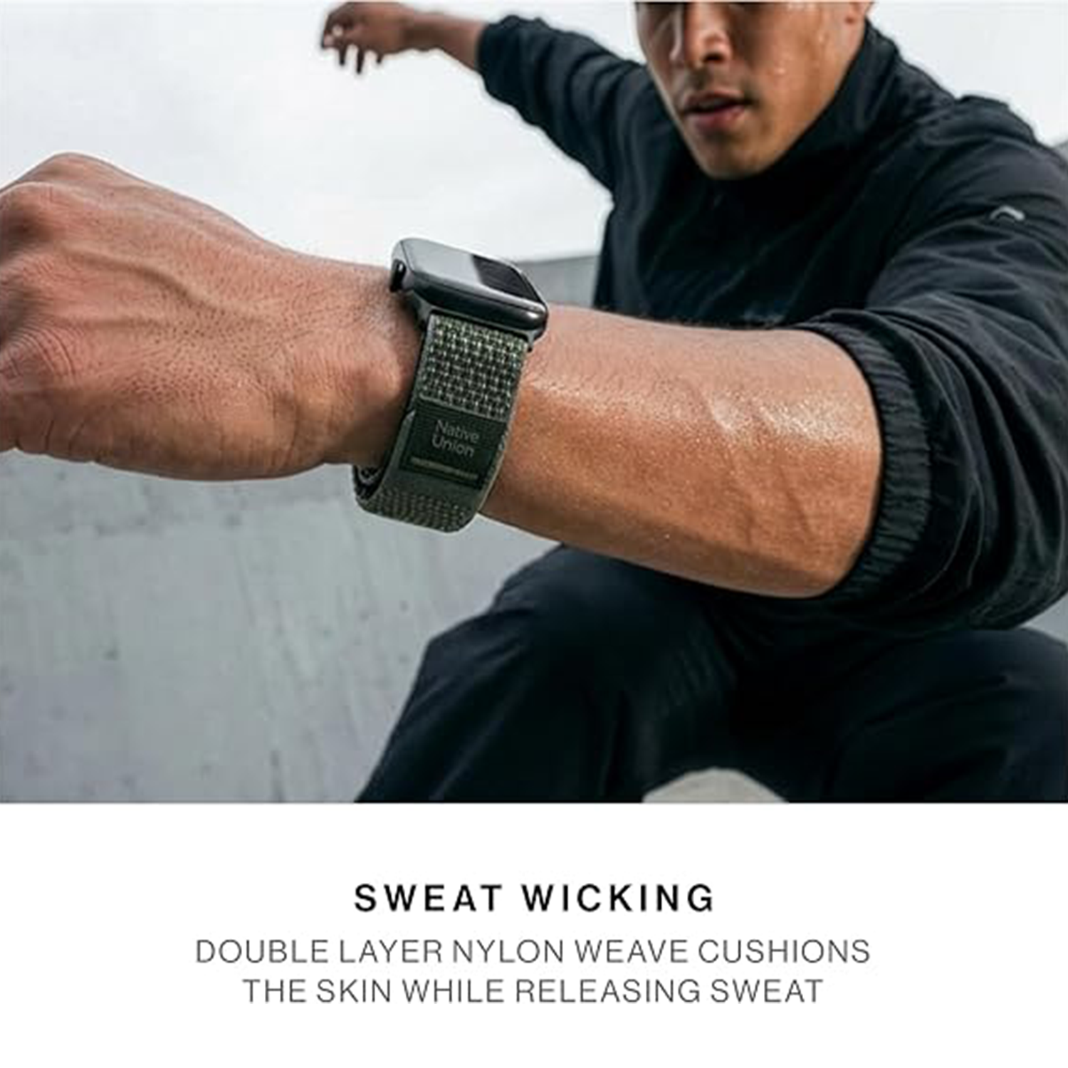 Native Union Active Sport Loop – Secure Hook & Loop Fastener – Breathable Nylon Weave Strap Ultra-Lightweight & Moisture-Wicking Band for Apple Watch 1-11, SE 1–3, Ultra 1–3