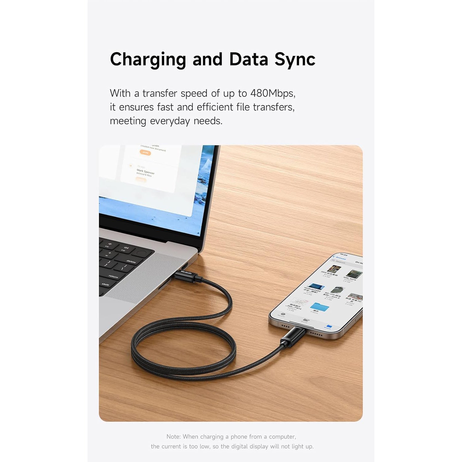 Mcdodo 100W C To C Digital Dual LED Displays Cable, real-time power and battery display, Fast Charging Cable