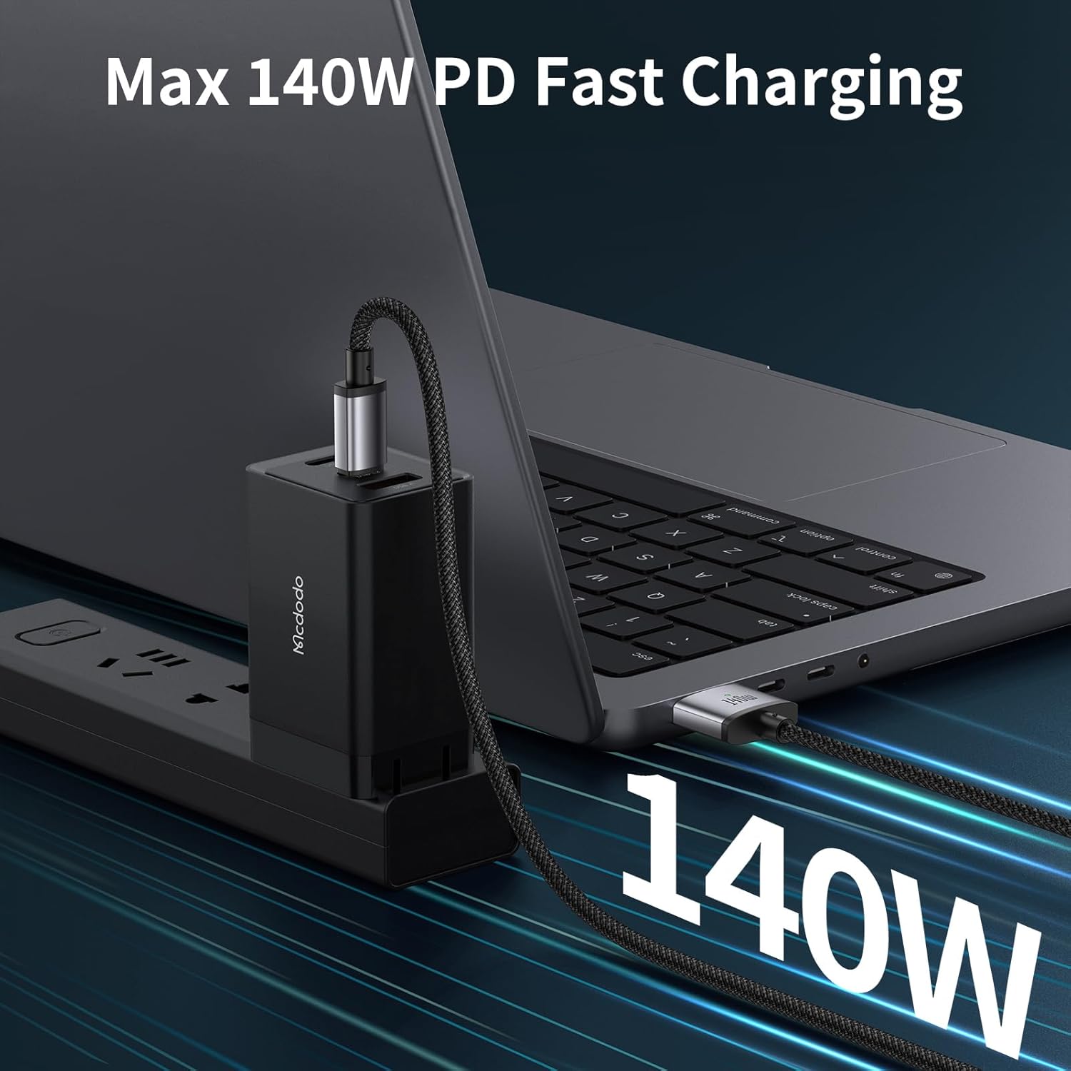 Mcdodo 140W USB-C to Magnetic 3 Cable, Compatible with MacBook Pro 2021 M1 Pro & Max Chip 14" 16", MacBook Air 2022 M2, MacBook Pro 2023 M2 Pro & Max Chip 14" 16", Safe 3 Cable for MacBook - 6.6ft