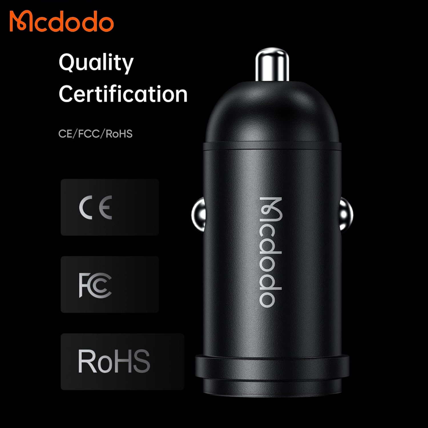 MCDODO CC-7492 CAR Charger, USB-C, 30W + USB-C to Lightning Cable Black