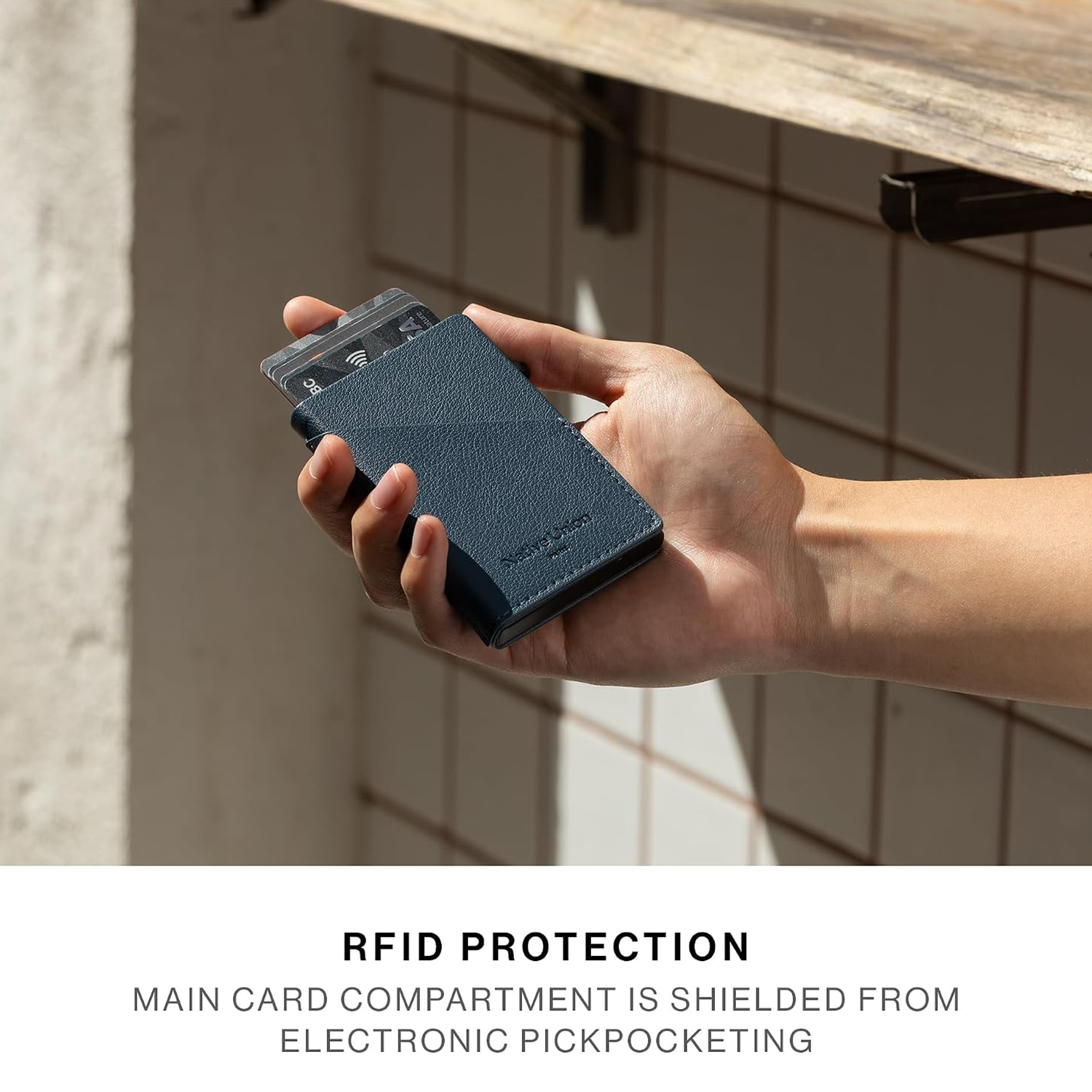 Native Union Card Slide Wallet - Compatible with MagSafe for iPhone - RFID Protector, Ultra-Thin Recycled Leather, Slide Access - Up to 6 Cards