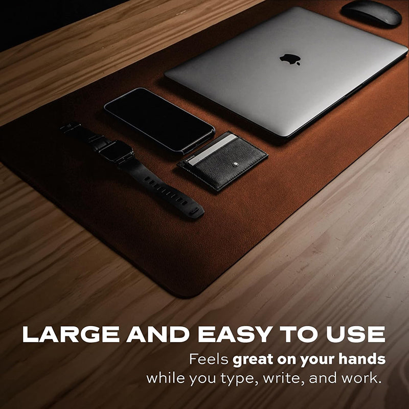 Statik ® TaskPad Leather Mouse Pad Desk Mat for Desktop - Desk Pad Large Mouse Pad XL Keyboard Mat - Waterproof Desk Cover Desk Mats on Top of Desks, Big Gaming Surface Area - Double-Sided