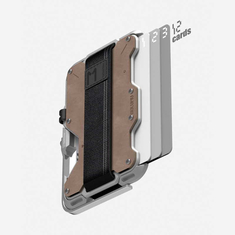 Aulumu G03 Multi-Tool Magnetic Metal Wallet | Genuine Leather Cover | MagSafe