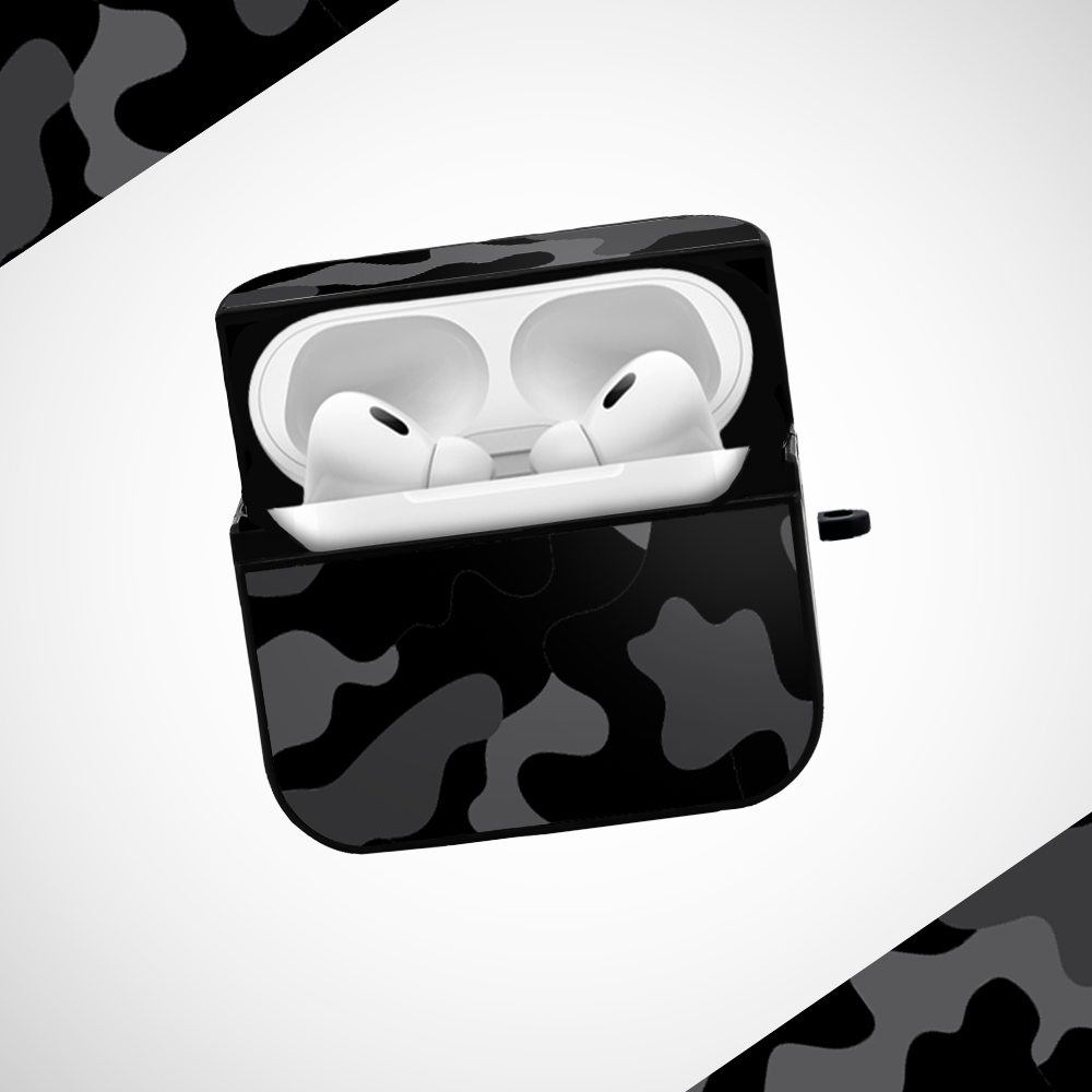 Midnight Camo Glass Airpods Pro 2 Case Covers