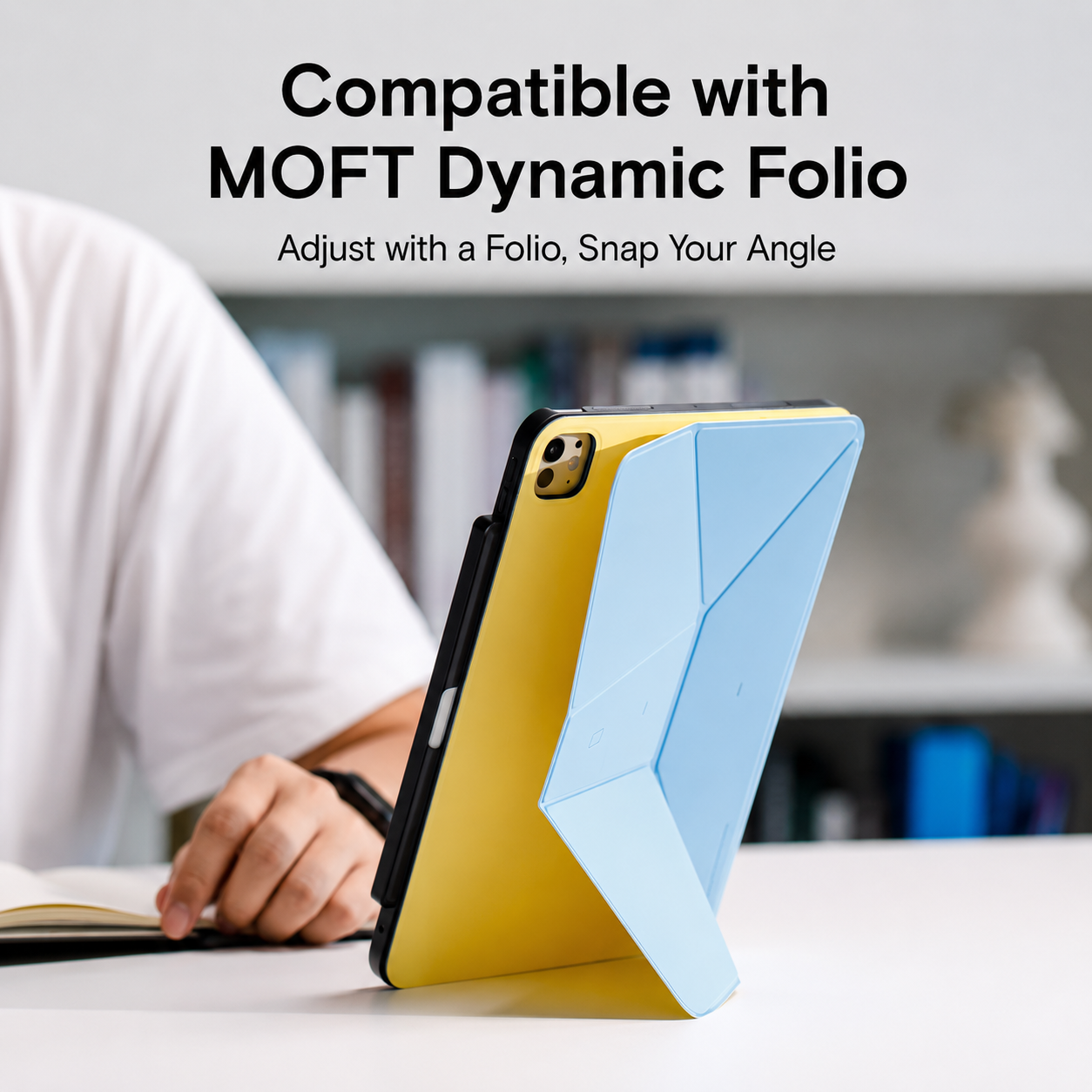 The Connected Case for iPad works seamlessly with the MOFT Dynamic Folio and supports the Magic Keyboard and Apple Pencil.