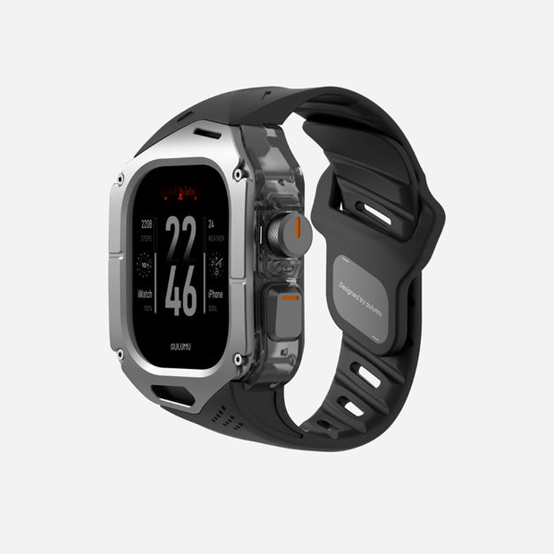 Aulumu A01 Case with Band for Apple Watch Ultra 1/2/3 | Titanium Cover | FKM Band