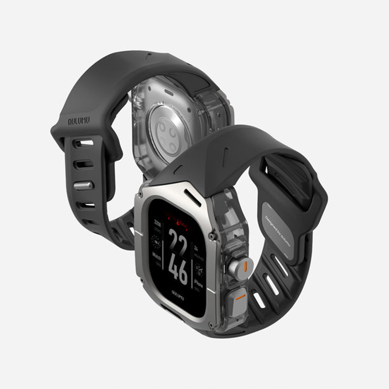 Aulumu A01 Case with Band for Apple Watch Ultra 1/2/3 | Titanium Cover | FKM Band