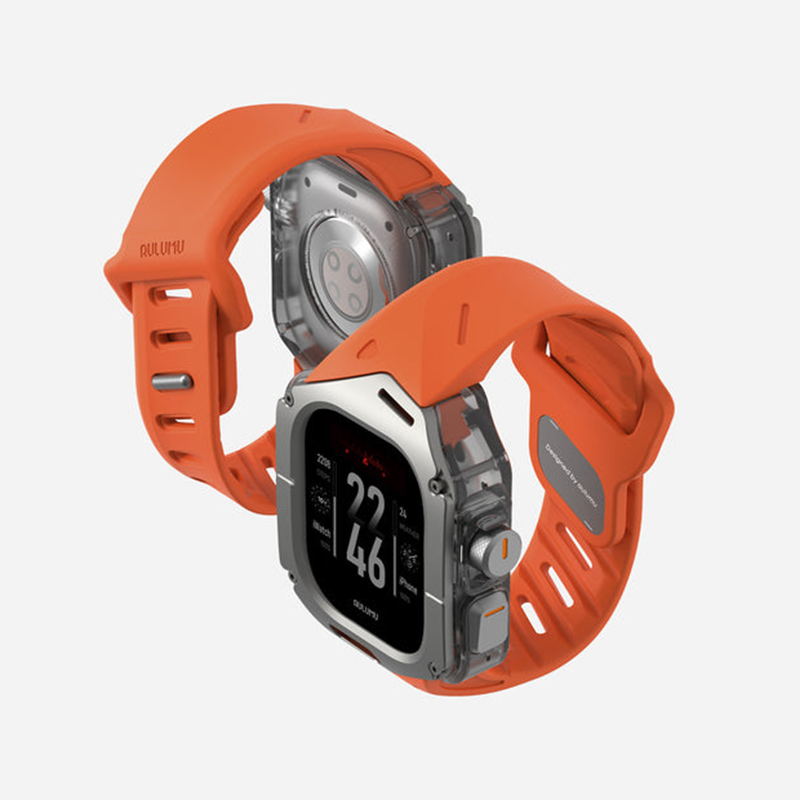 Aulumu A01 Case with Band for Apple Watch Ultra 1/2/3 | Titanium Cover | FKM Band