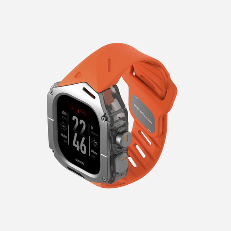 Aulumu A01 Case with Band for Apple Watch Ultra 1/2/3 | Titanium Cover | FKM Band