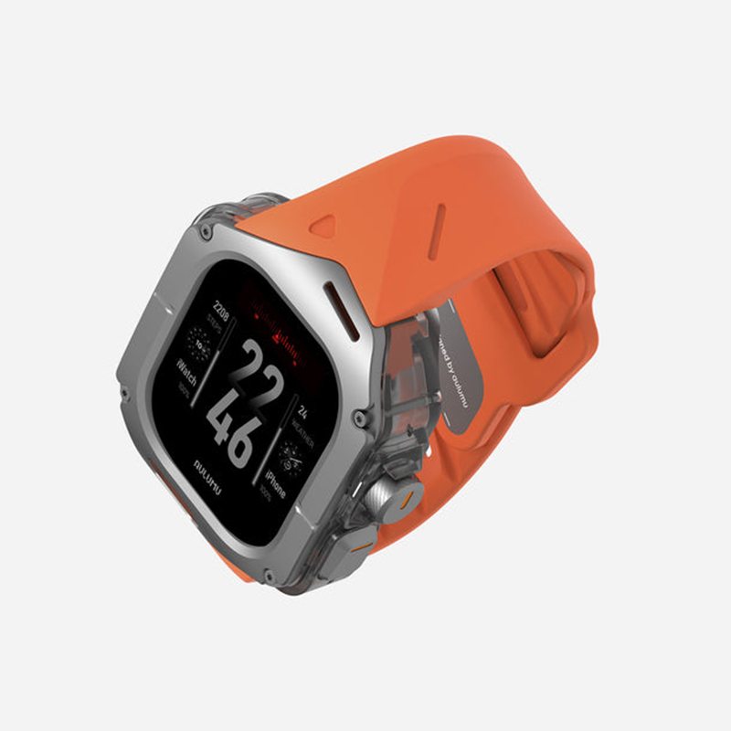 Aulumu A01 Case with Band for Apple Watch Ultra 1/2/3 | Titanium Cover | FKM Band