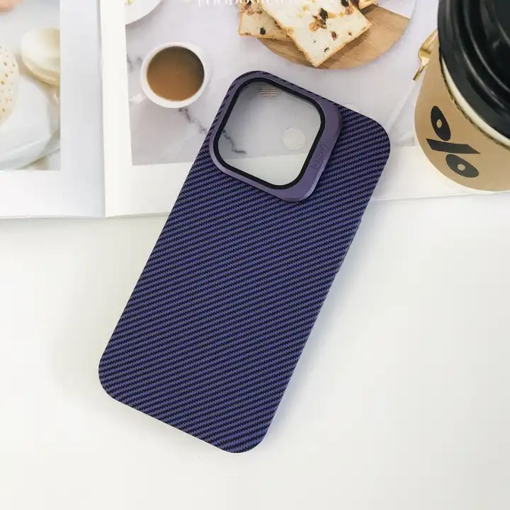 Stent Case with Carbon Fiber Aesthetic and Kickstand Camera Protection for iPhone 15 Series