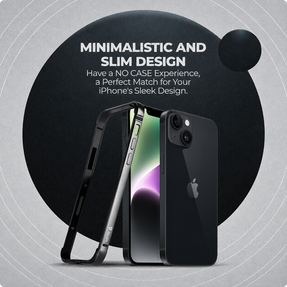 Click to see full view RAEGR Case | Anodized Aluminum Bumper | Magnetic Compatible | Edge Armor Protective Minimal Case Designed for iPhone 15 Plus (6.7-Inch) 2023