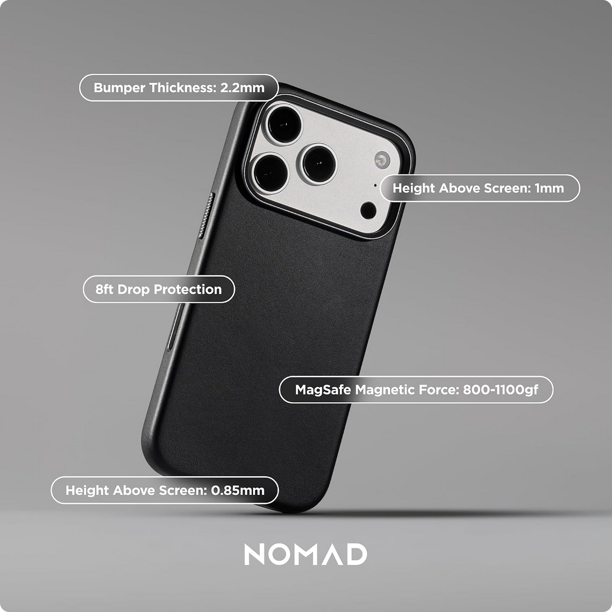 NOMAD Traditional Leather Case Compatible with iPhone 18 Pro Case Camino Leather