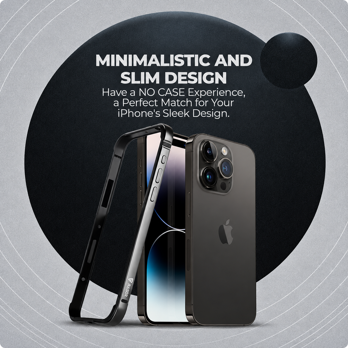 RAEGR Case | Anodized Aluminum Bumper | Supports Magnetic Wireless Charging | Edge Armor Protective Minimal Case Designed for iPhone 15 Pro Max (6.7-Inch) (2023)
