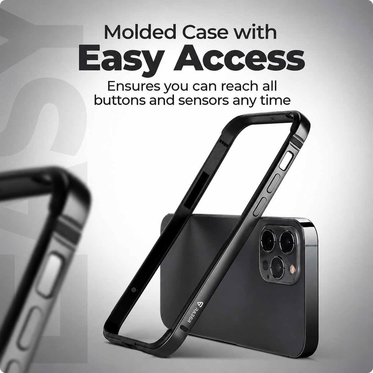 RAEGR Phone Case| Anodized Aluminum Bumper | Supports Magnetic Wireless Charging | Edge Armor Protective Minimal Case Compatible with iPhone 14 Pro Max (6.7-Inch) (2022)
