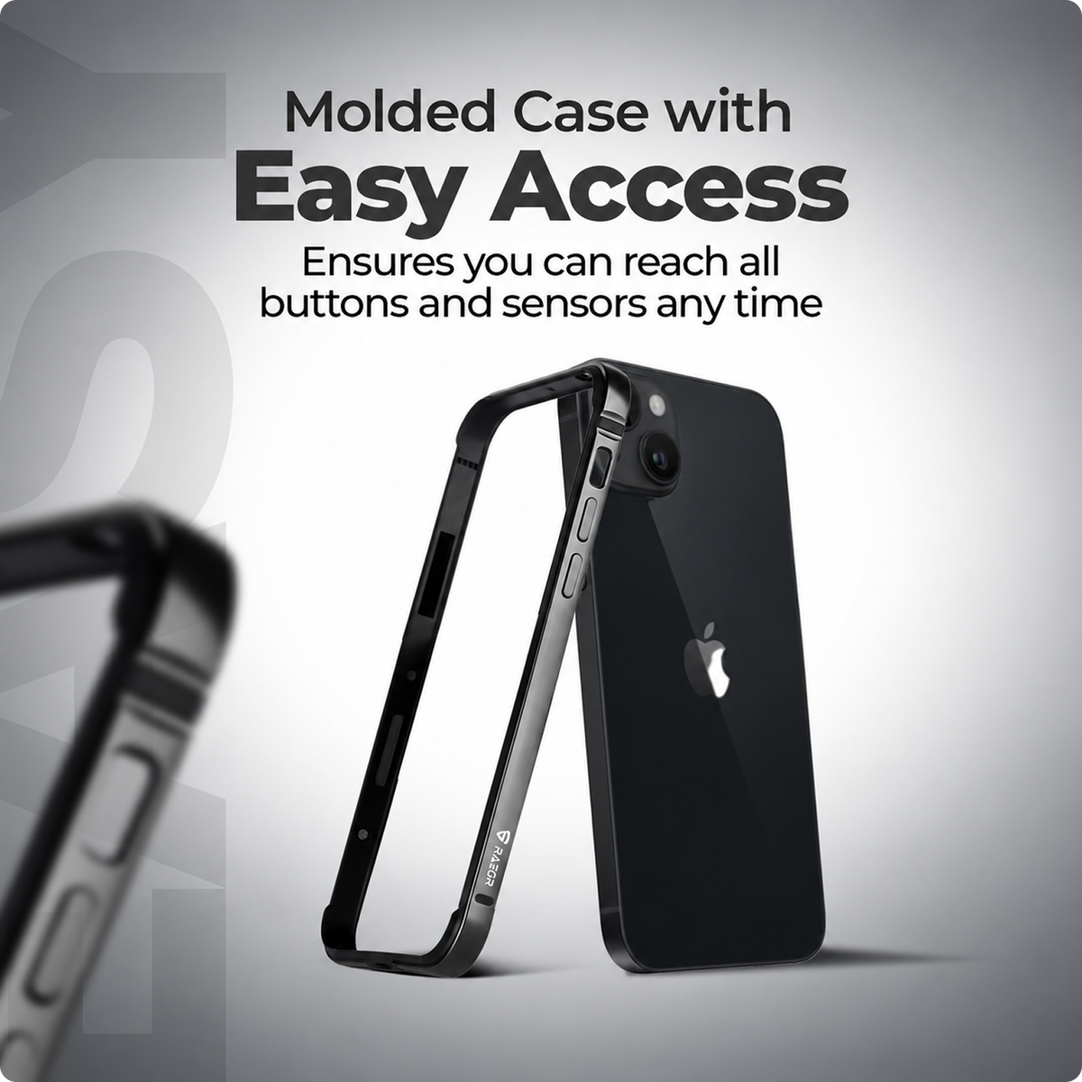 RAEGR Phone Case | Anodized Aluminum Bumper | Magnetic Compatible | Edge Armor Protective Minimal Case Compatible with iPhone 14 Plus / 13 Pro Max (6.7-Inch) 2022