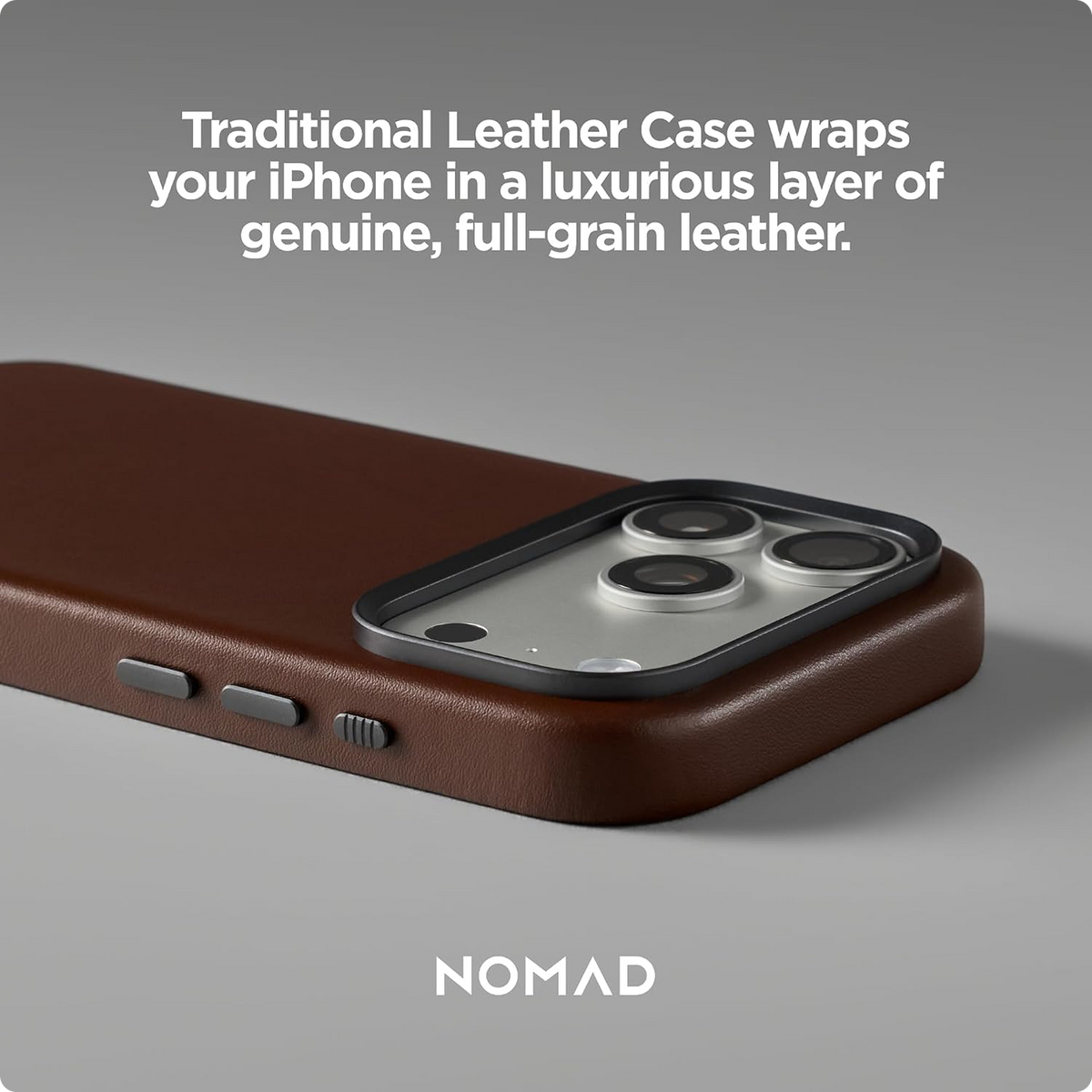 NOMAD Traditional Leather Case Compatible with iPhone 18 Pro Case Camino Leather