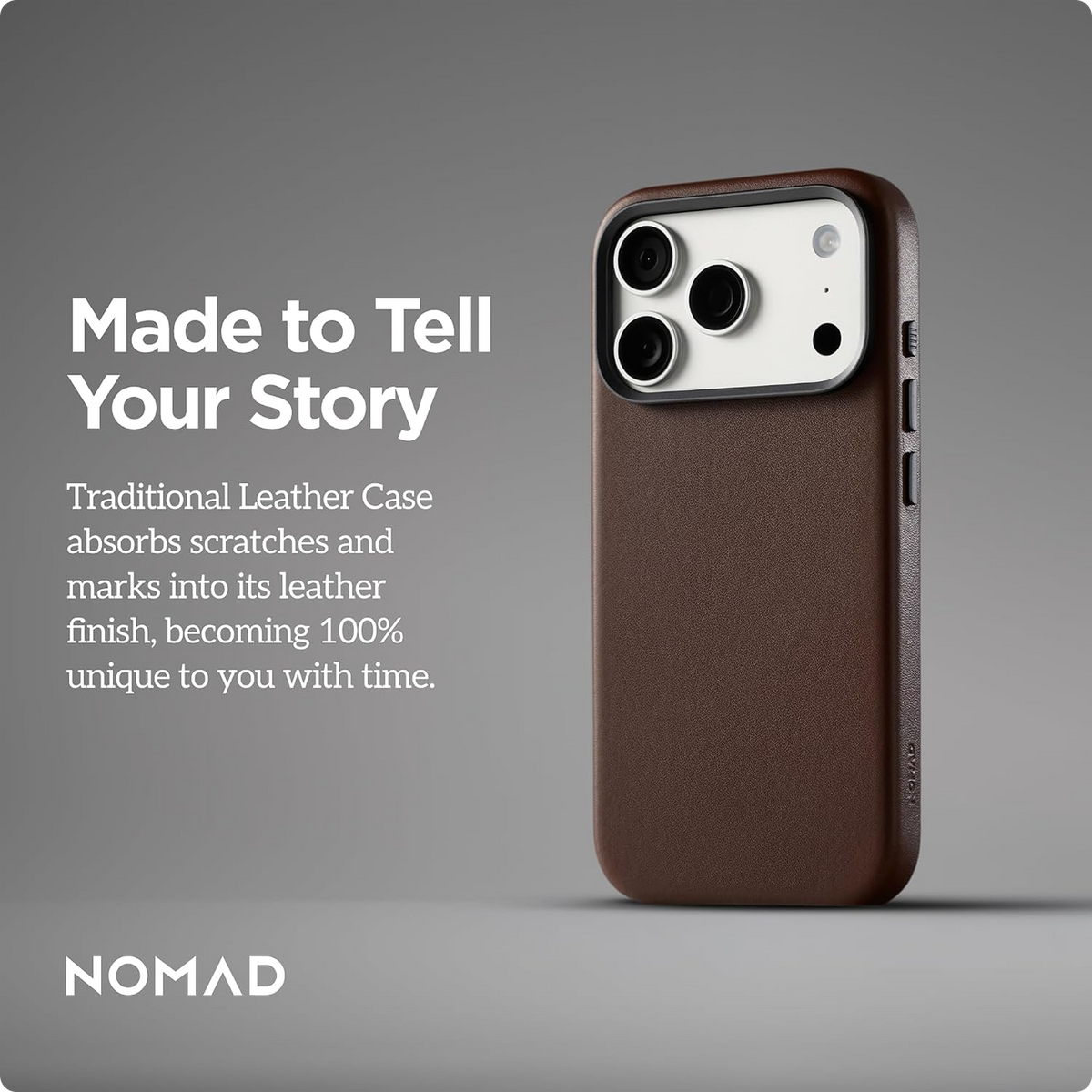 NOMAD Traditional Leather Case Compatible with iPhone 18 Pro Case Camino Leather