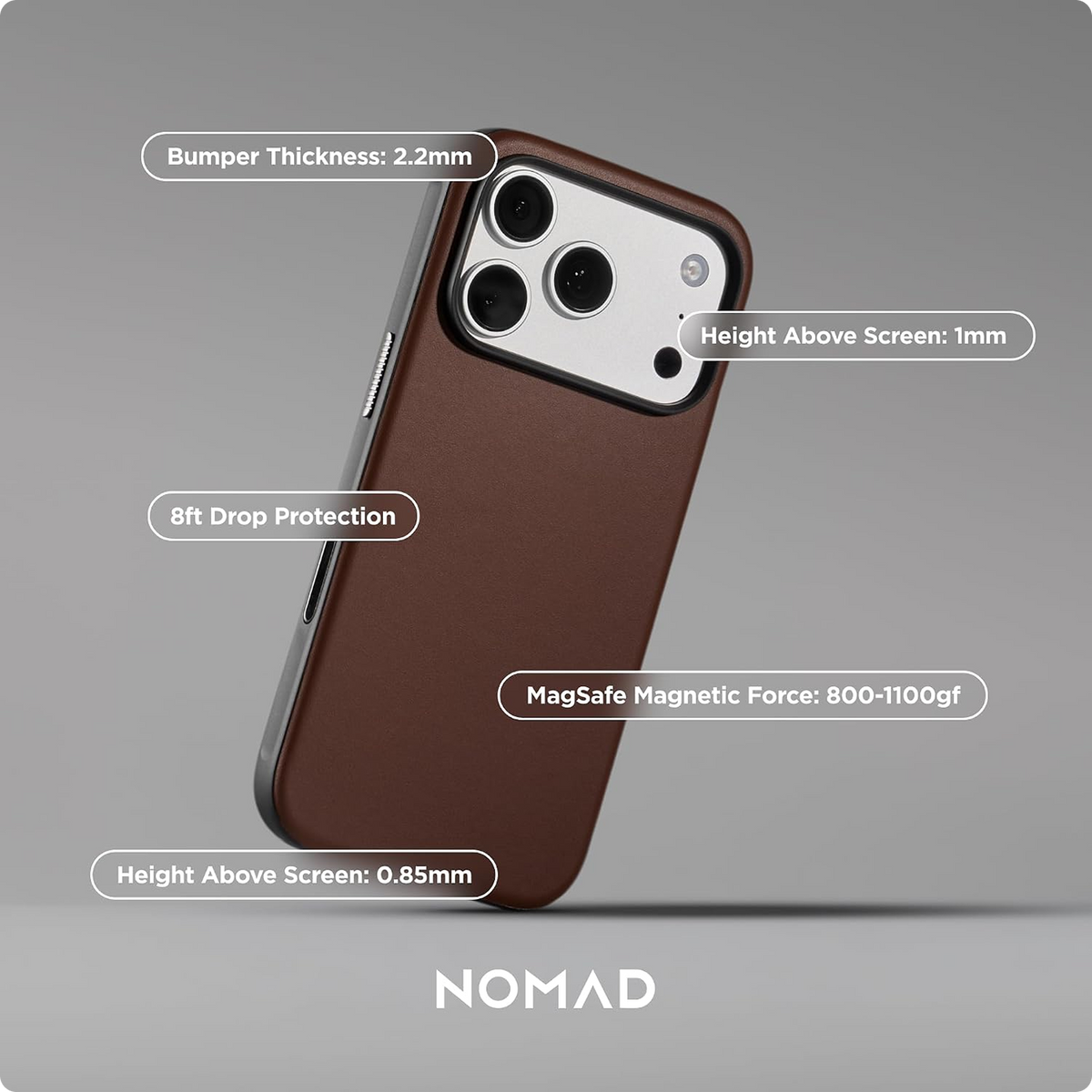 NOMAD Modern Leather iPhone 18 Pro Max Case Magsafe Camino Leather