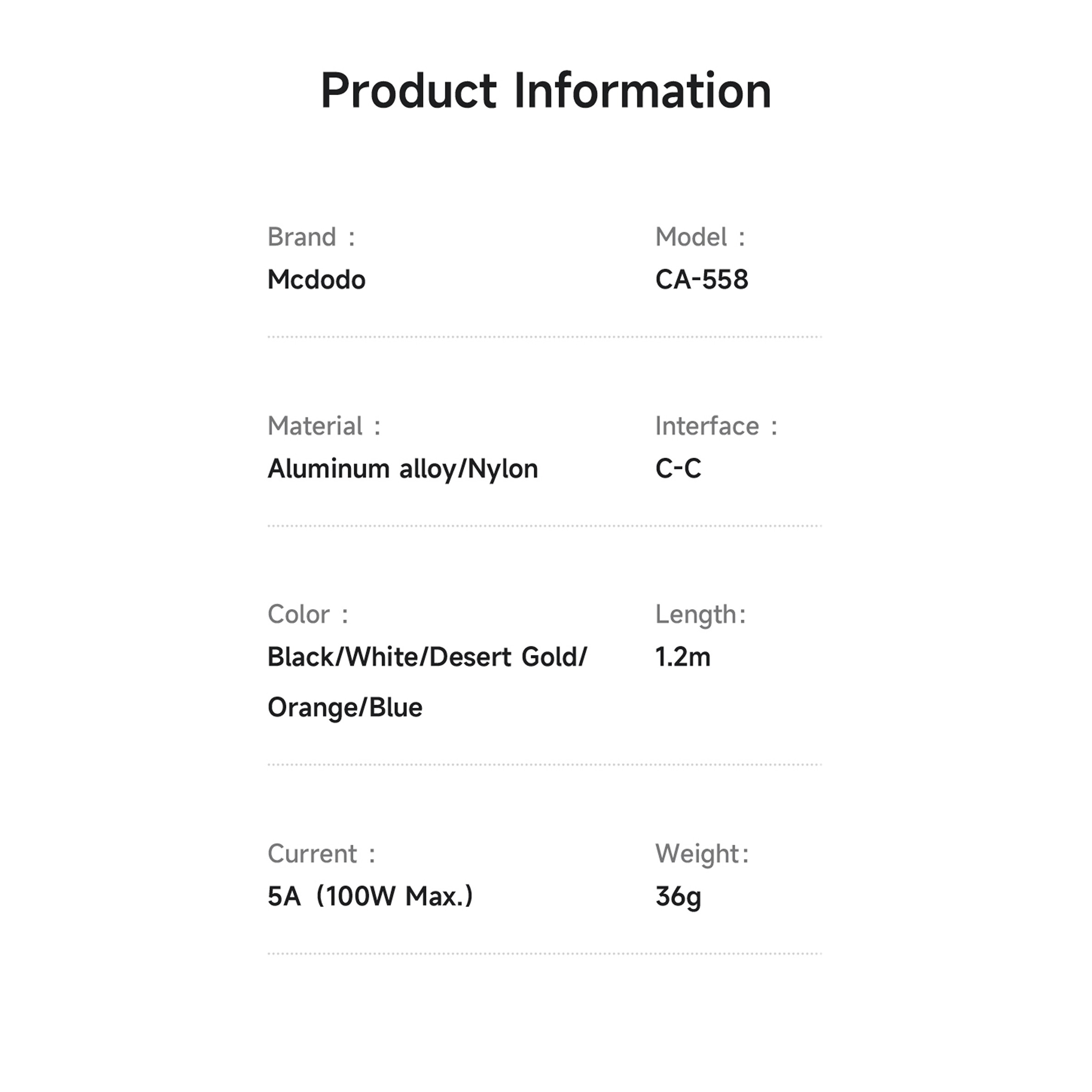 Mcdodo 100W USB-C to USB-C Cable with Flashing Light 4ft, Nylon Braided C to C Fast Charging Cable