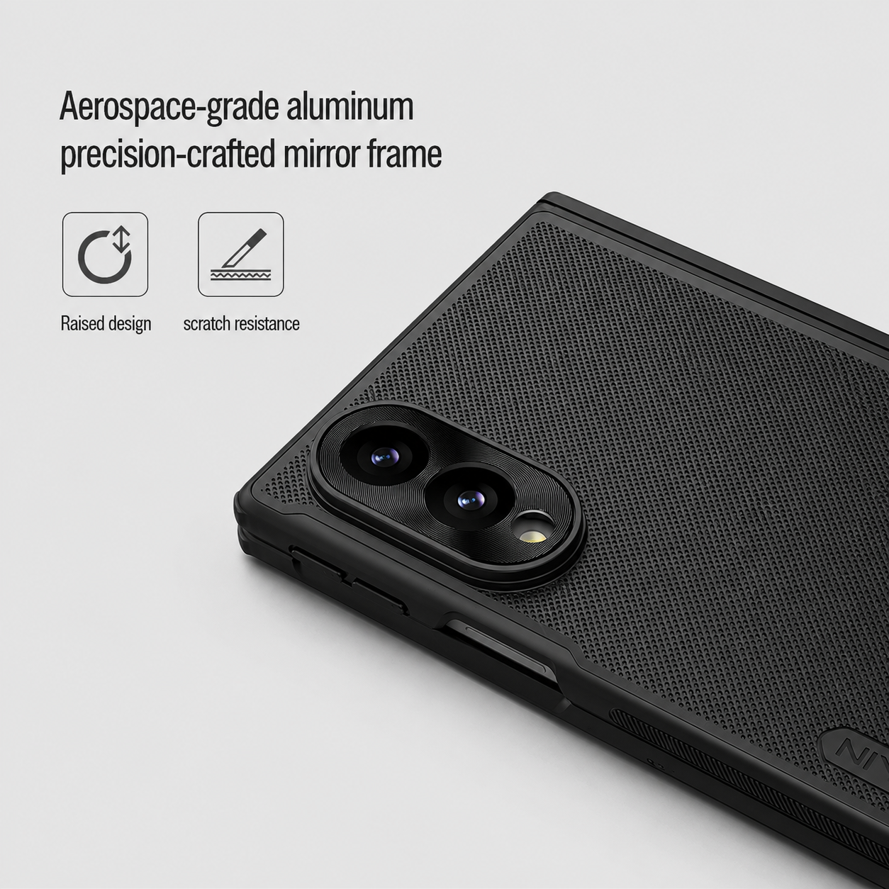 Nillkin Case for Samsung Galaxy Z Fold 8 (7.6" Inch) Super Frosted Shield Fold Magnetic 180 Folding 360 Protection Black Color