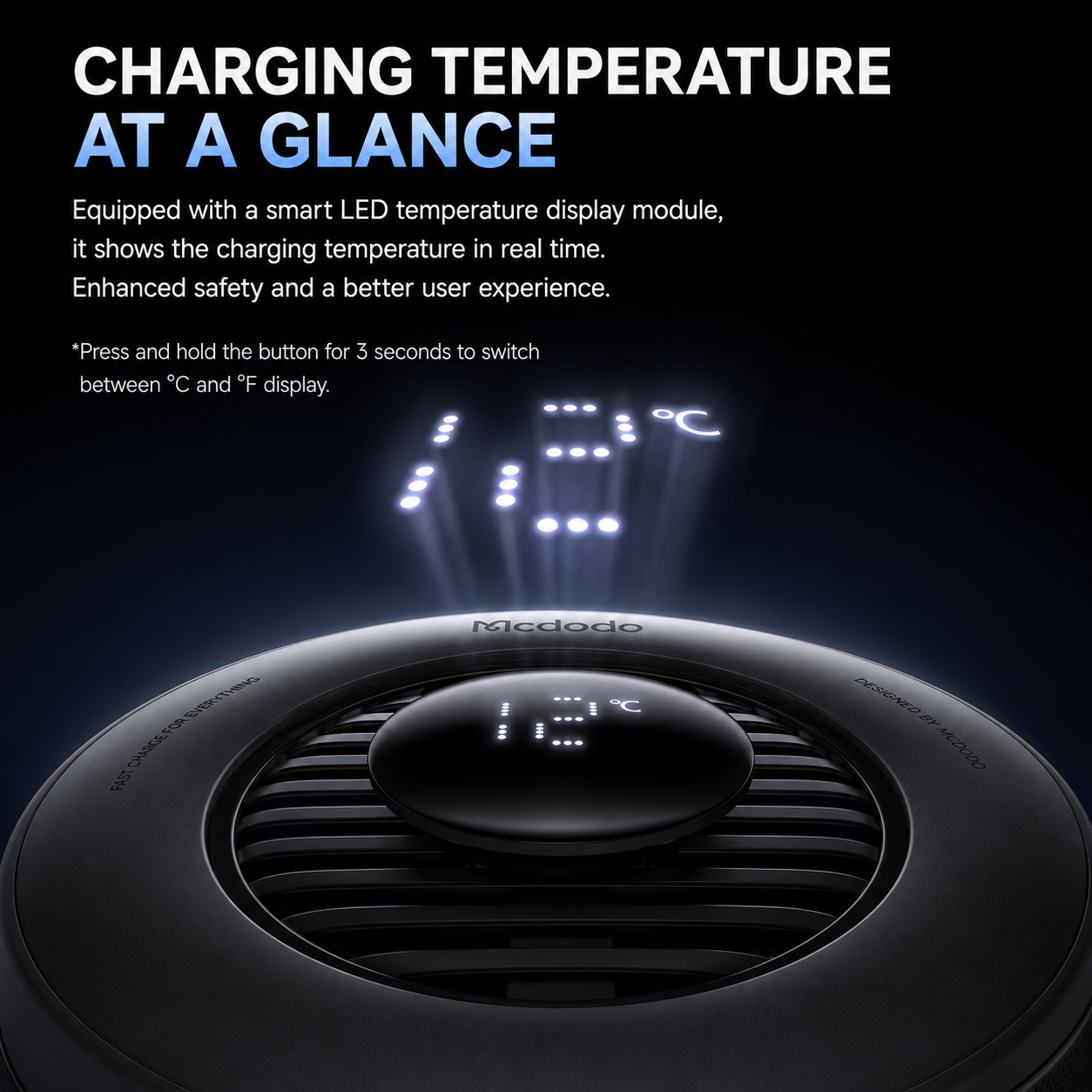 Mcdodo TEC-Cooled Wireless Charging Pad  is Qi2.2 25W certified and TEC-cooled for faster, more efficient charging.