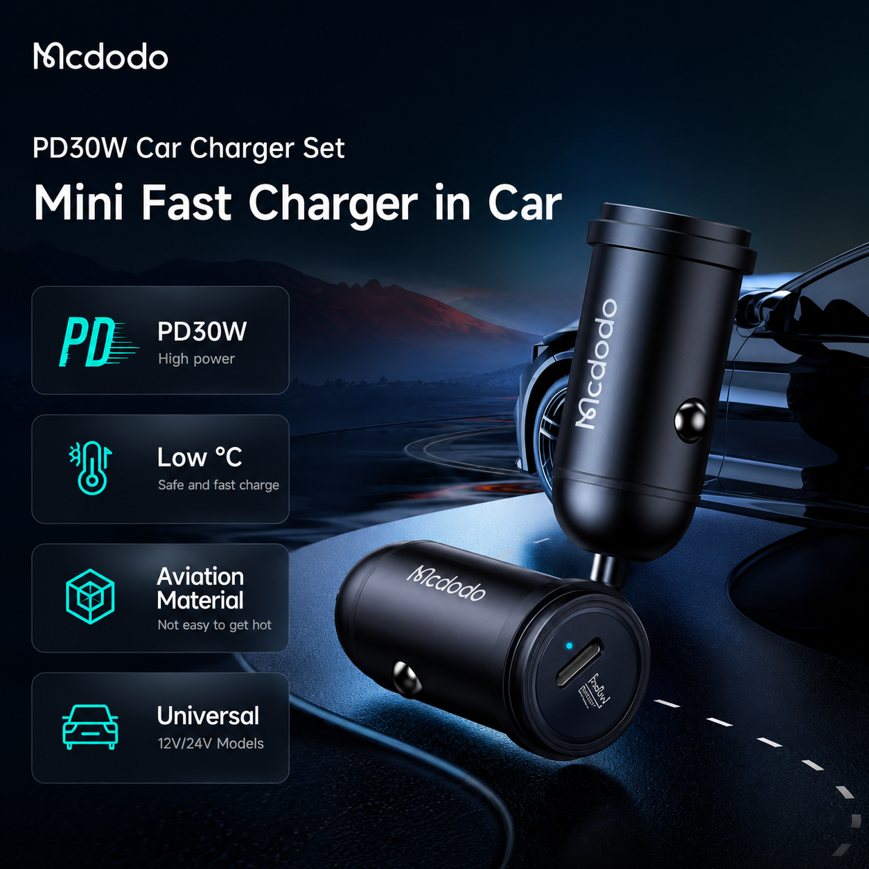 Mcdodo 30W 1C PD Fast Car Charger