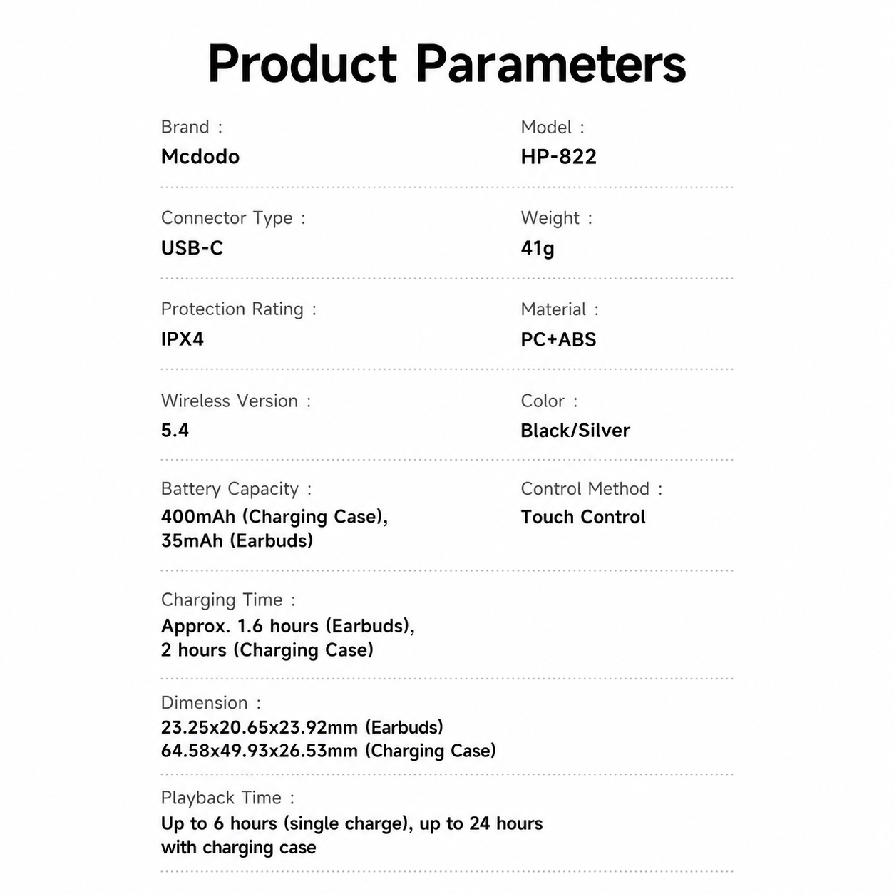 Mcdodo Speak A01 Series  ANC+ENC AI Translation Earbuds