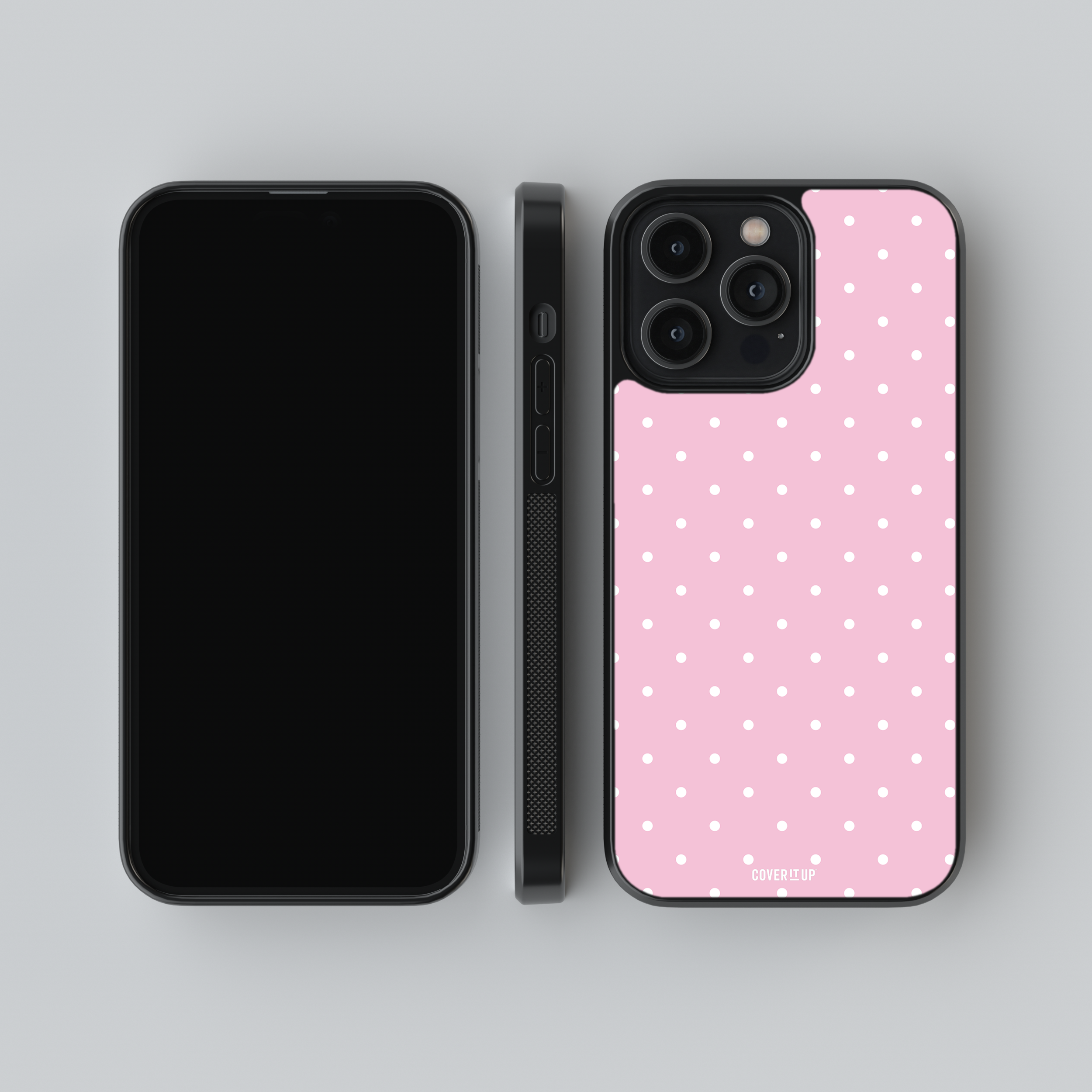 Pink Small Polka Glass Case