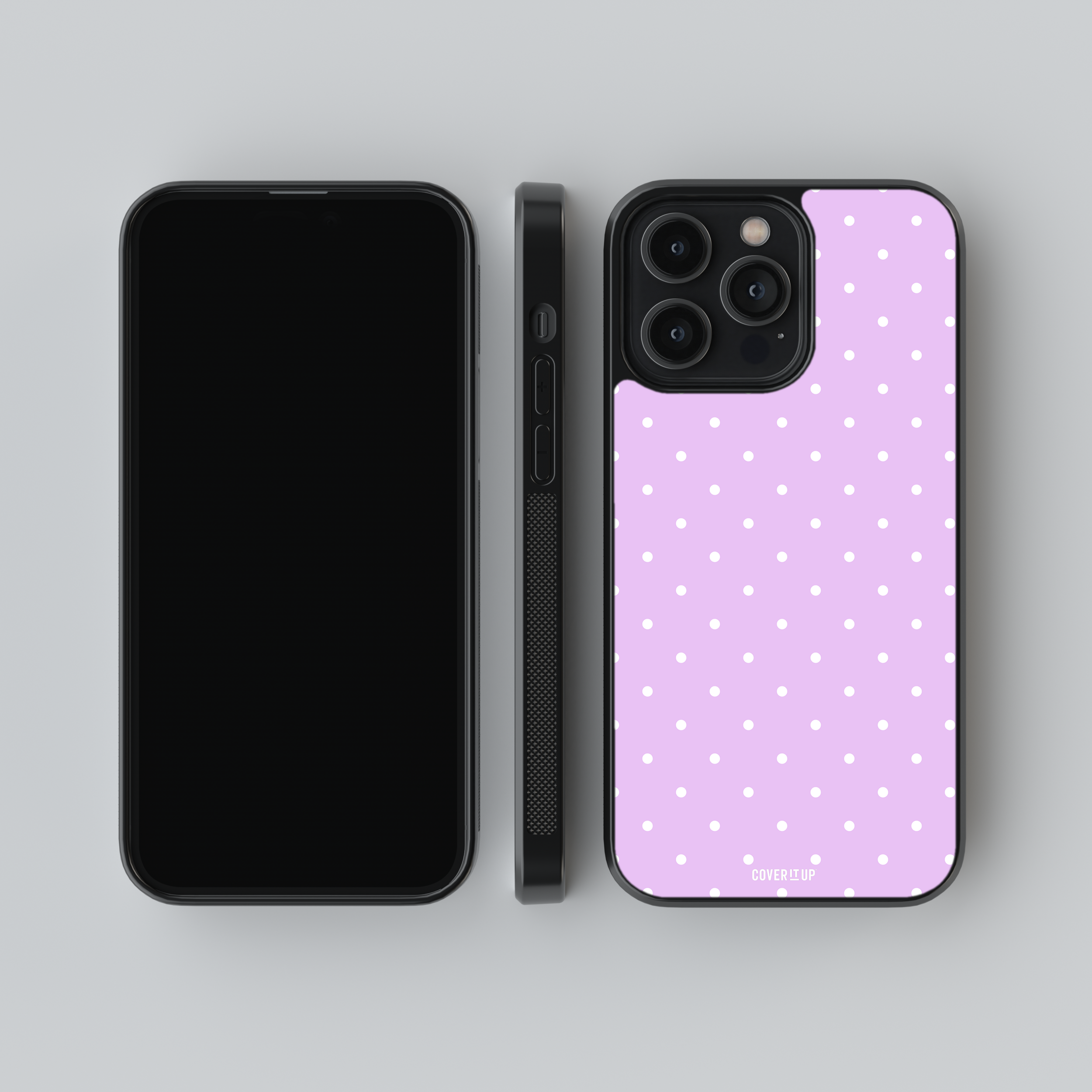 Purple Small Polka Glass Case