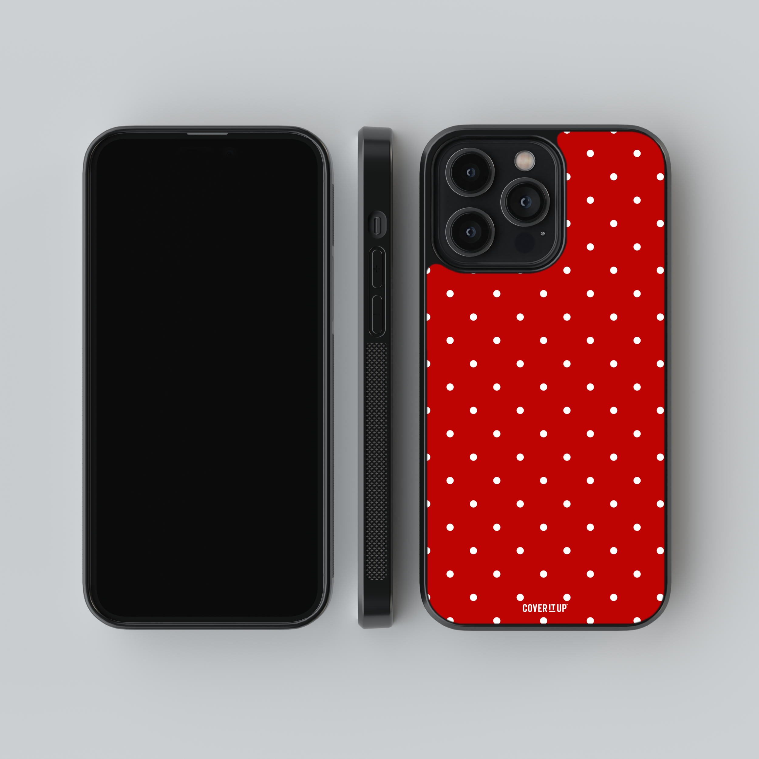 Red Small Polka Glass Case