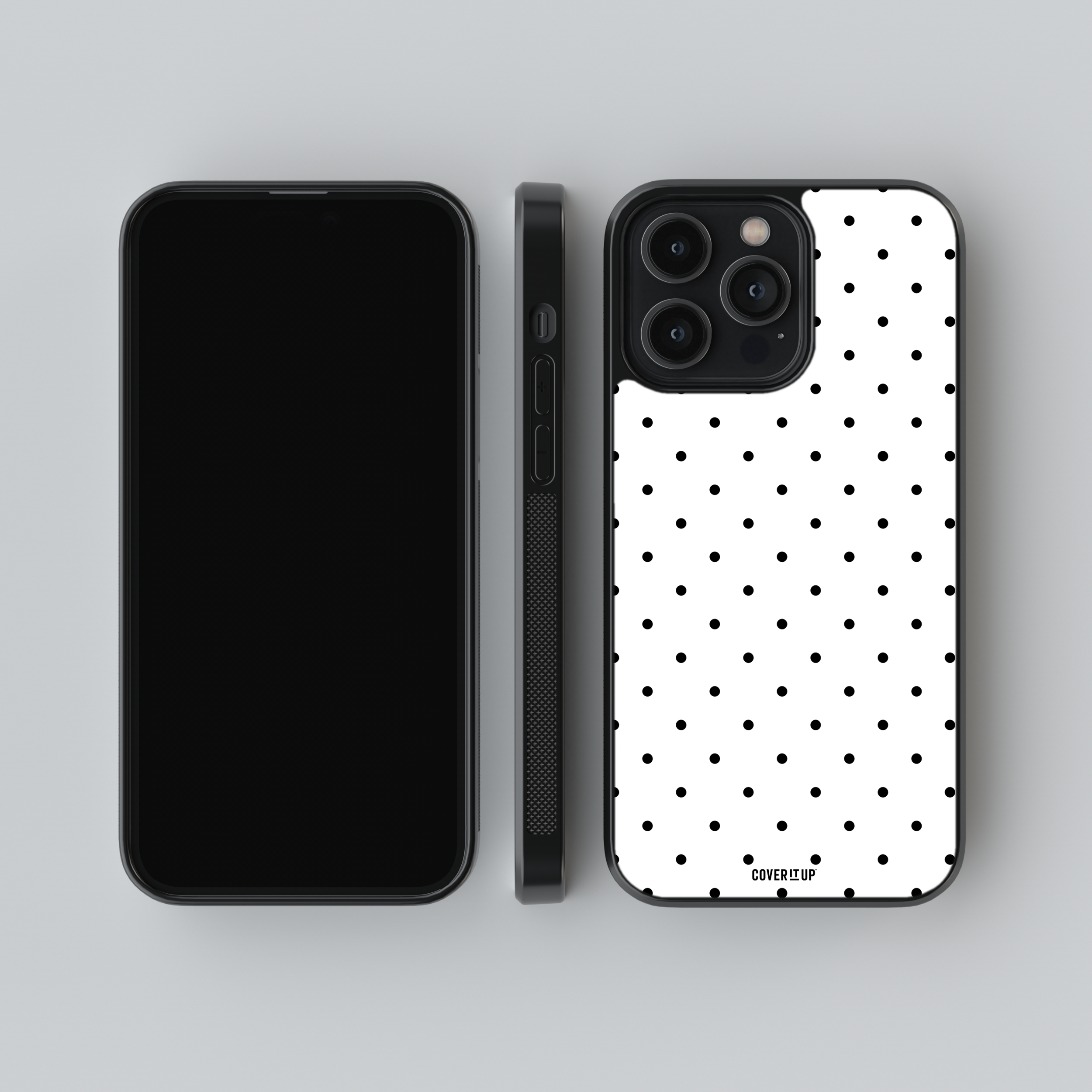 Classic White Small Polka Dots Glass Case