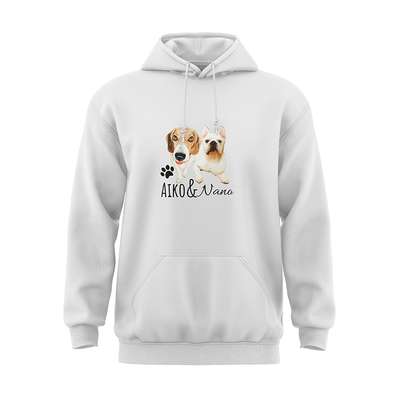 Custom Pet Portrait Add Your Dog’s Face & Name Hoodie