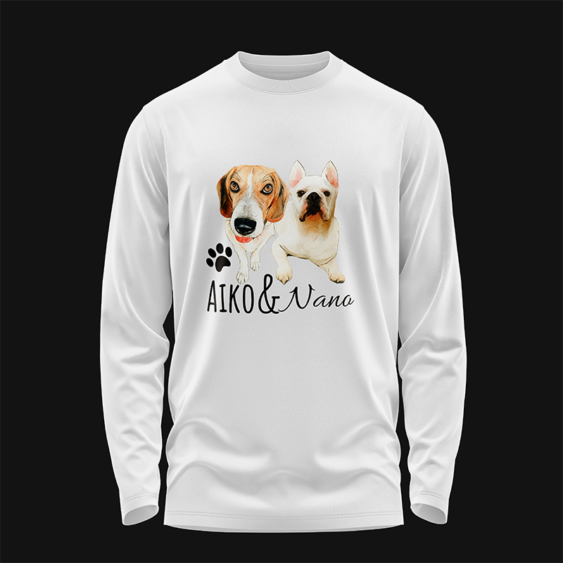 Custom Pet Portrait Add Your Dog’s Face & Name Sweatshirt