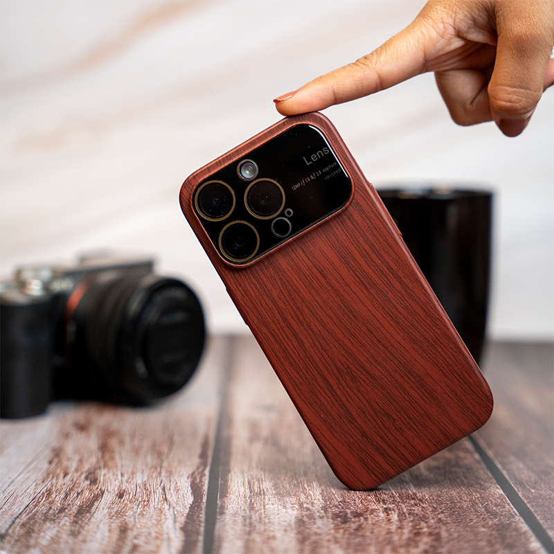 Luxury Wood Grain Shockproof Camera Lens Protector for iPhone 13 Series