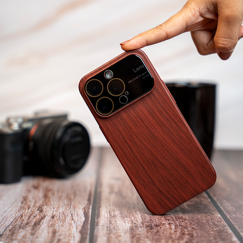 Luxury Wood Grain Shockproof Camera Lens Protector